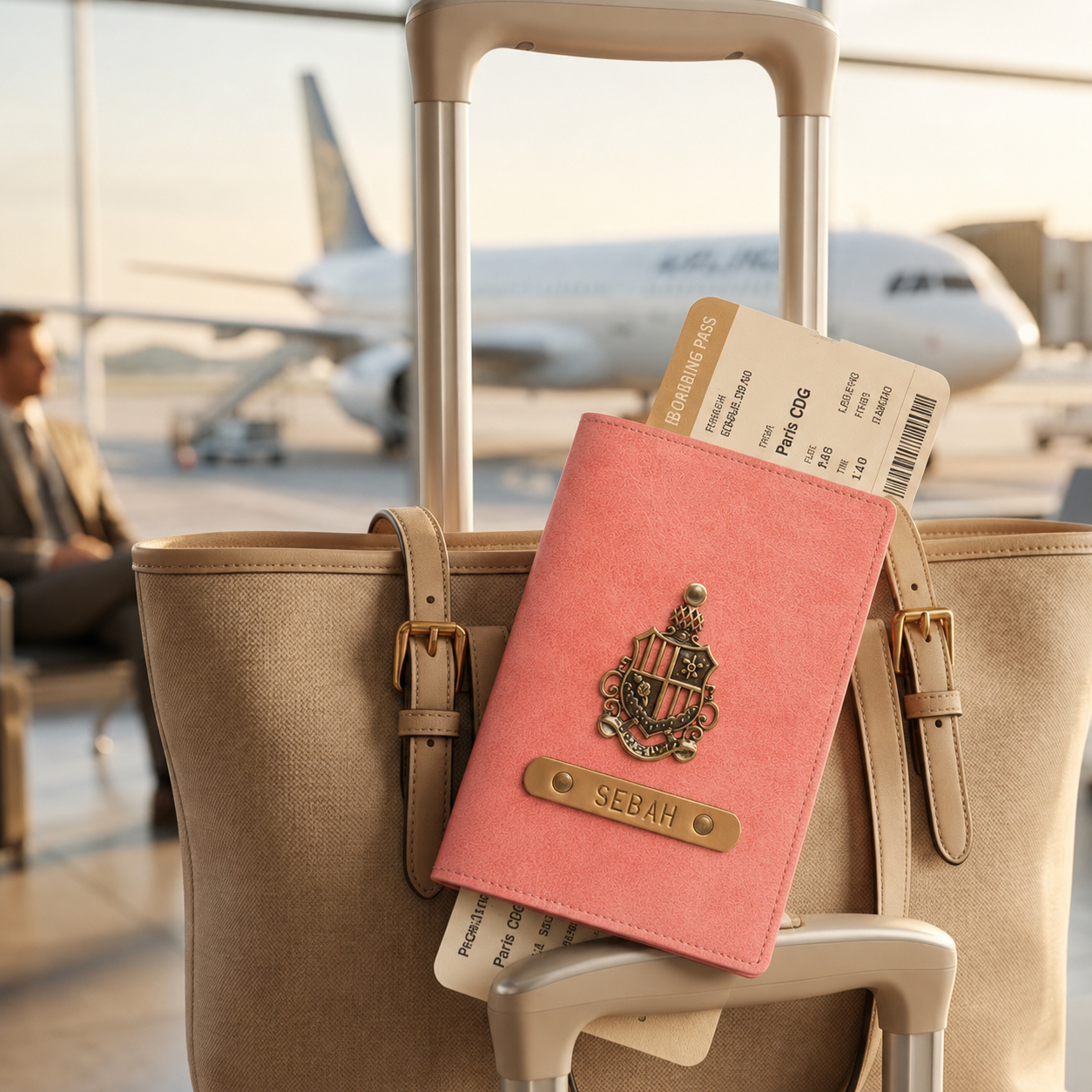 Personalized Passport Cover - Peach
