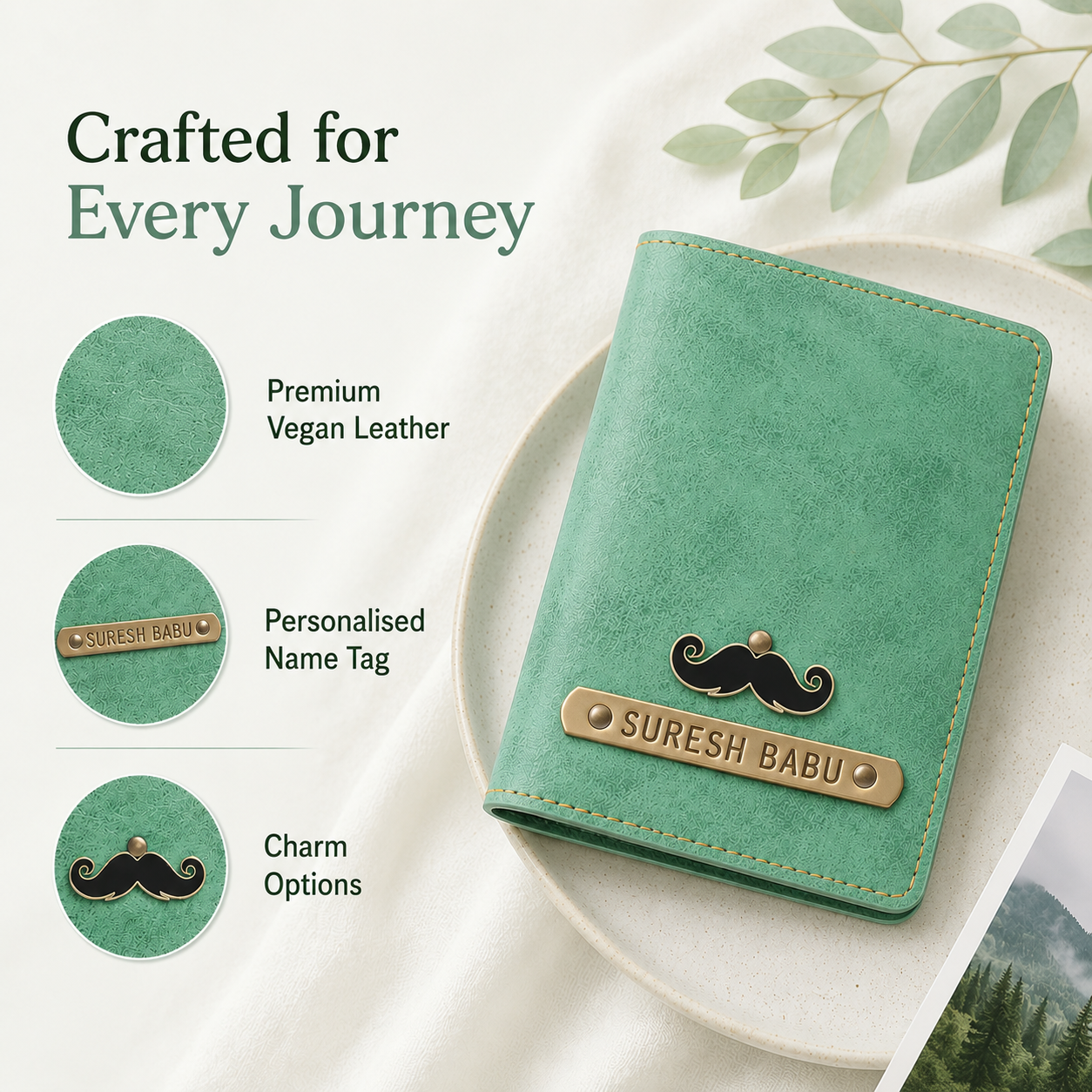 Personalized Passport Cover - Green
