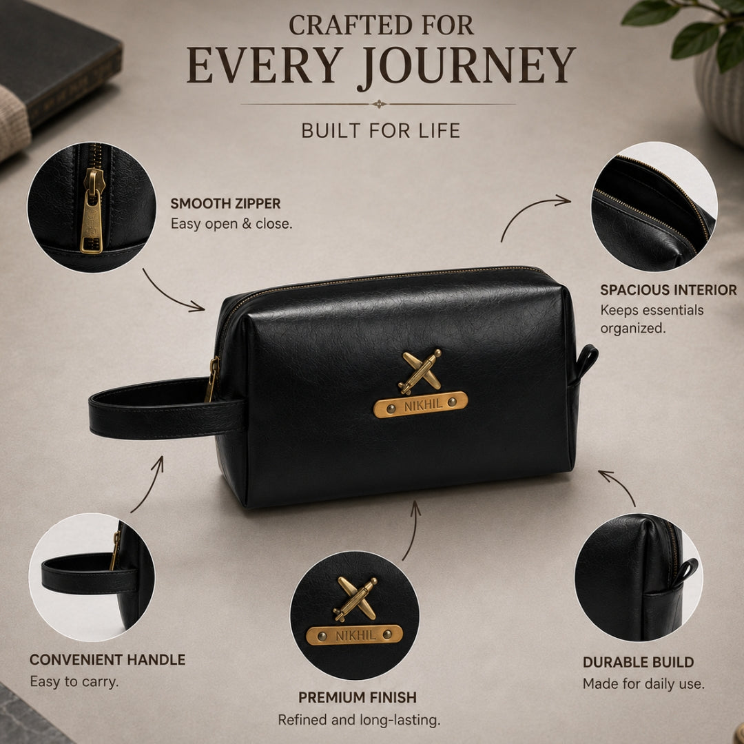 Travelling Pouch for Men - Large  Black