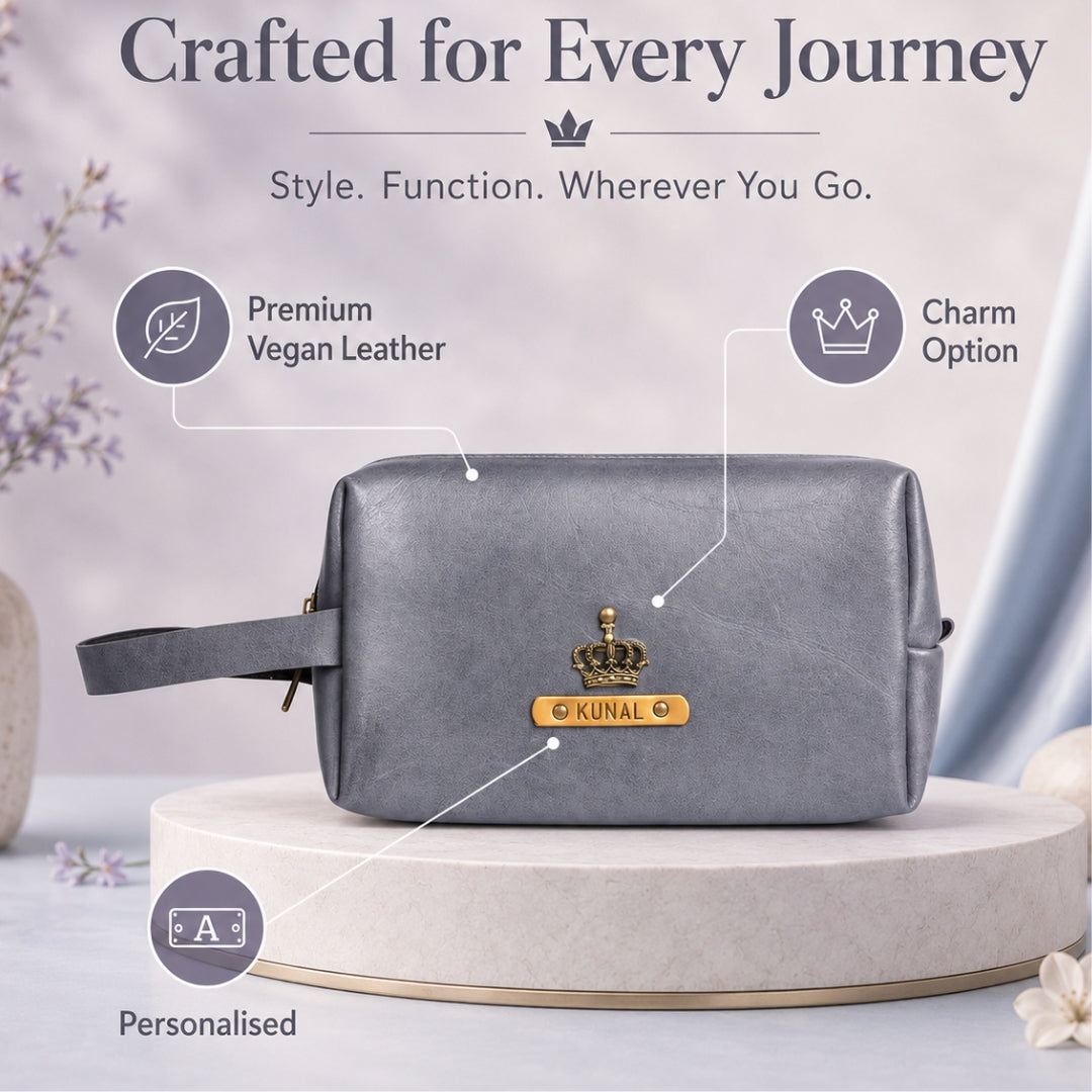 Travelling Pouch for Men - Large  Grey