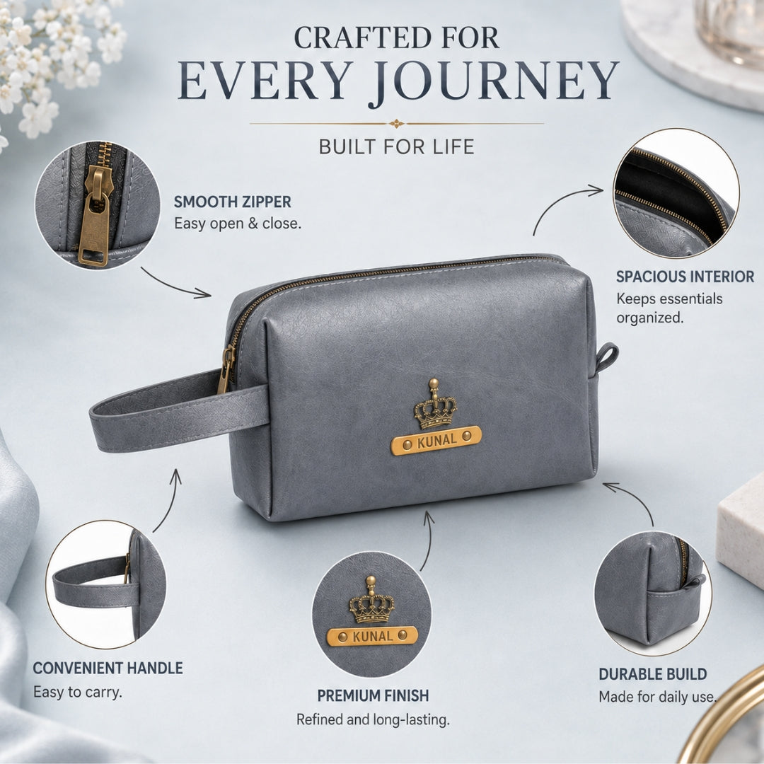 Travelling Pouch for Men - Large  Grey