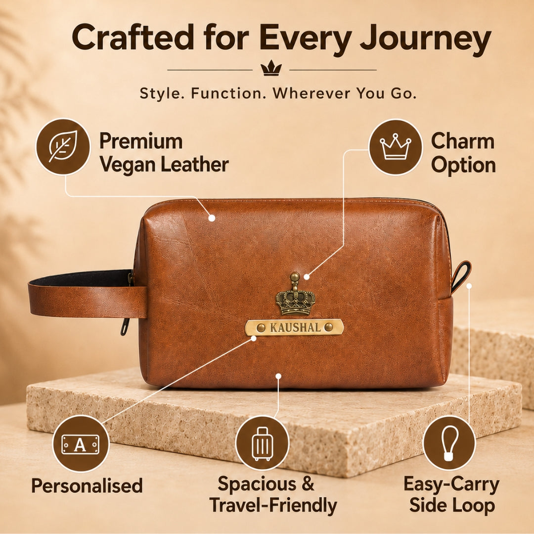 Travelling Pouch for Men - Large Tan
