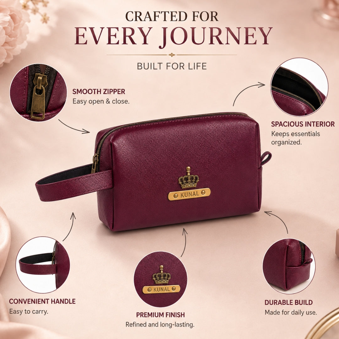 Travelling Pouch for Men - Large Wine