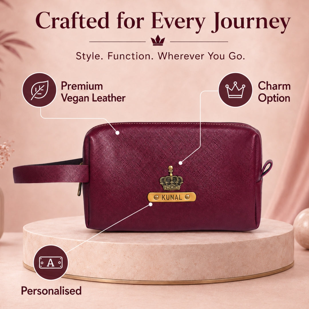 Travelling Pouch for Men - Large Wine