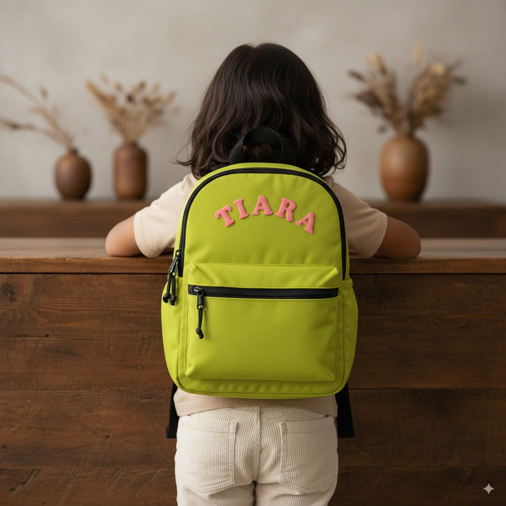 Personalized Kids Backpack – For School & Travel (Lime Green)