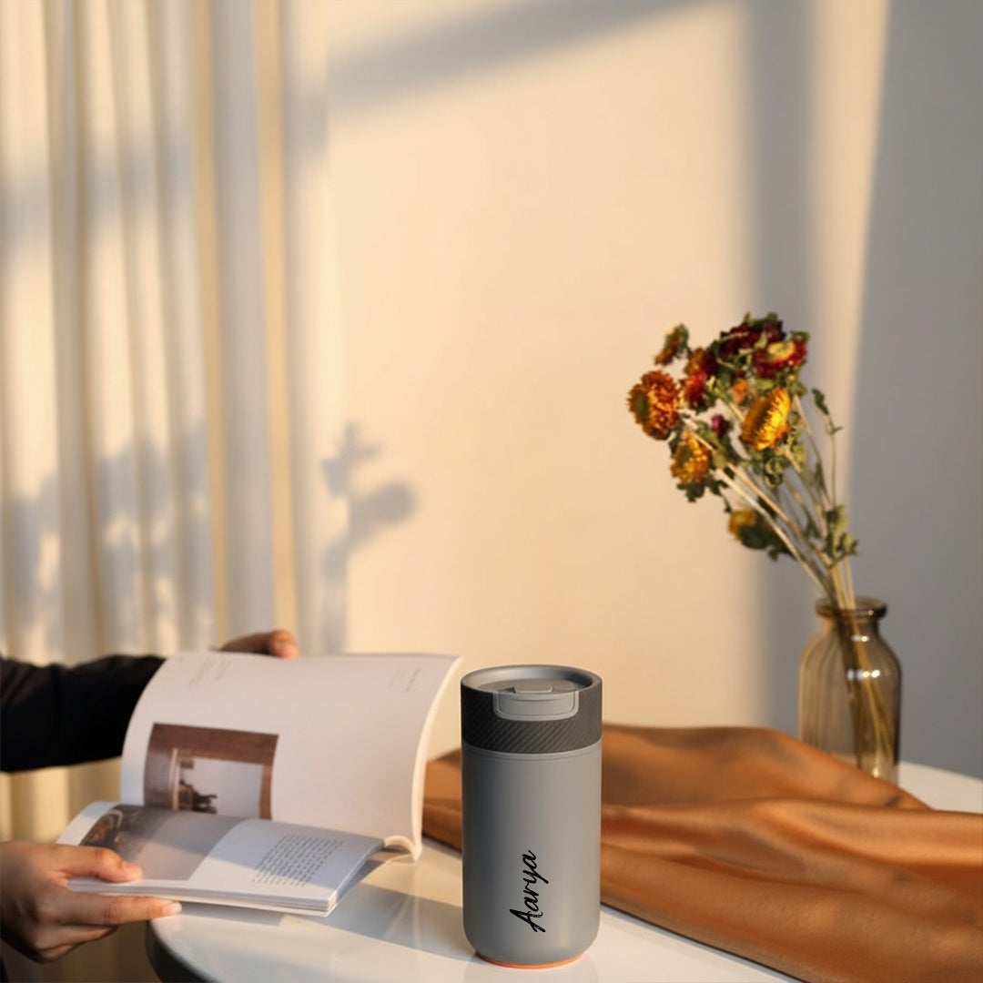 Never-Spill Suction Tumbler- Grey