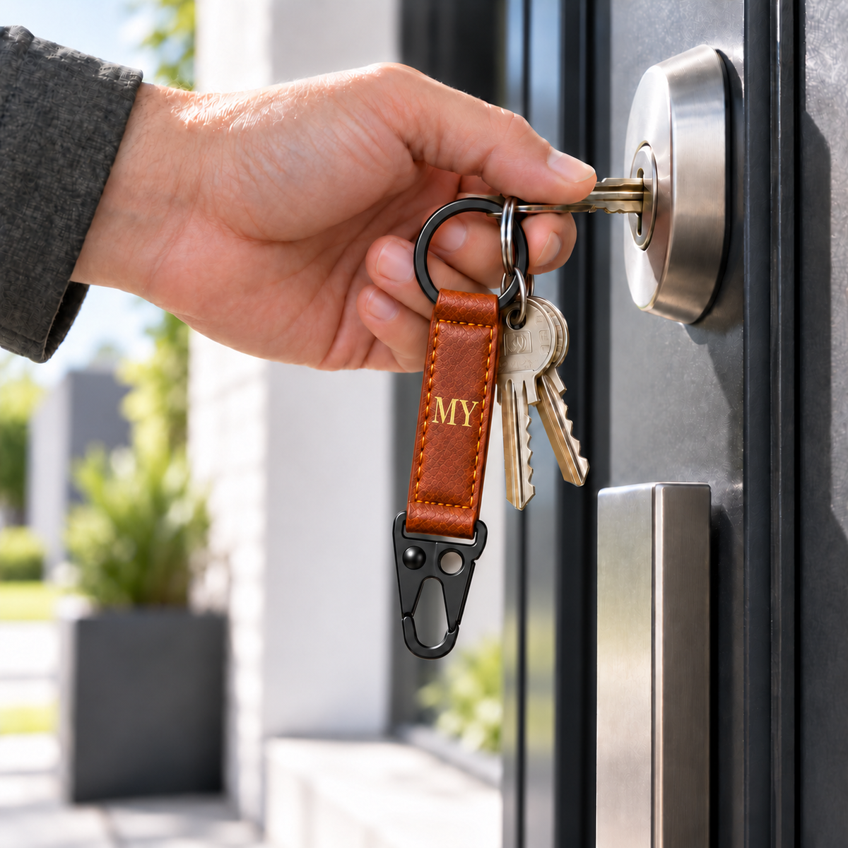 Voyage Personalised Keyring - Tan