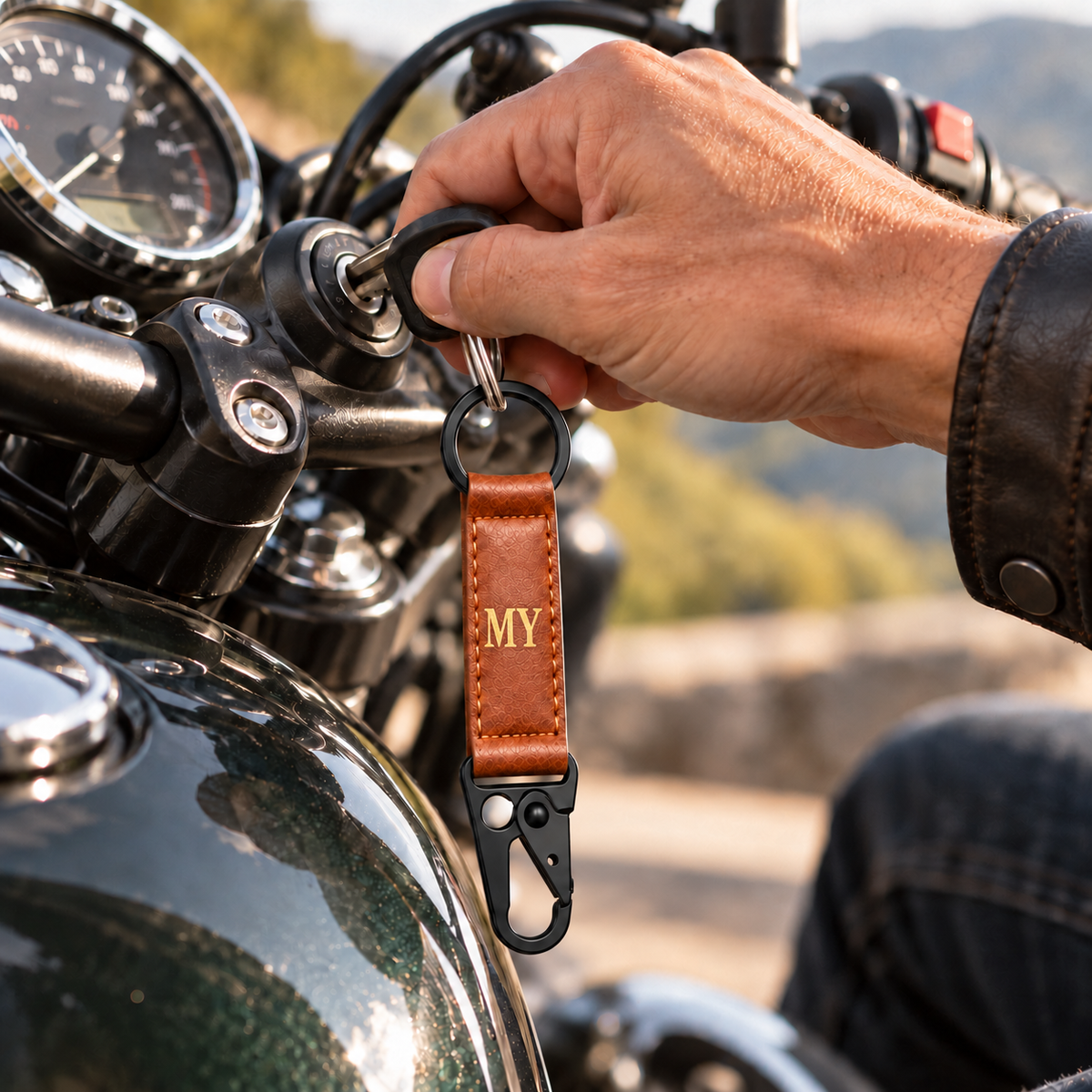 Voyage Personalised Keyring - Tan