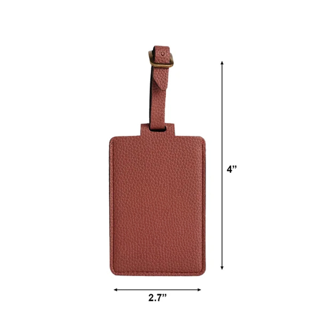 Leather Large Luggage/Baggage Tag - Misty Rose Offer