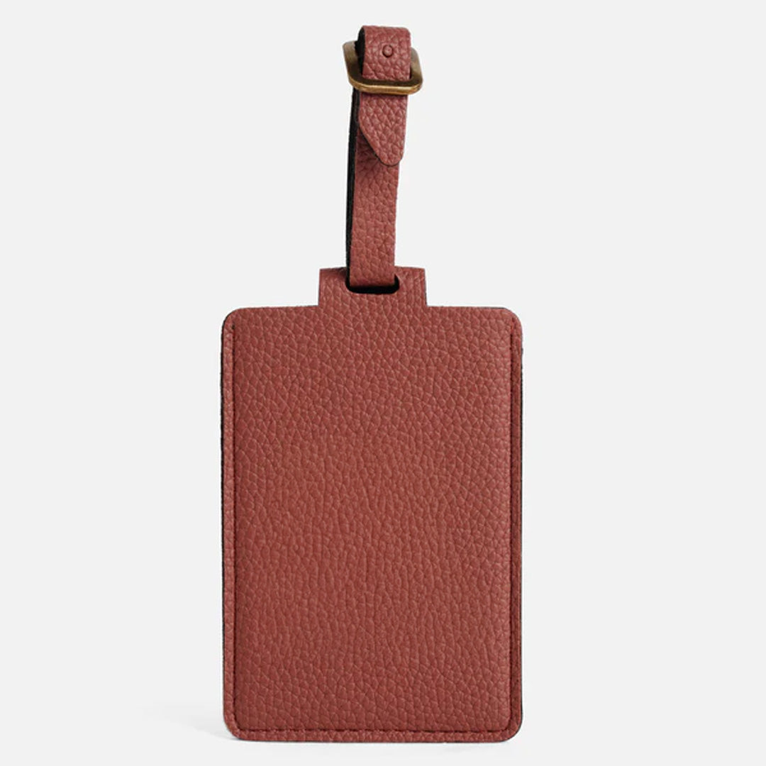 Leather Large Luggage/Baggage Tag - Misty Rose Offer
