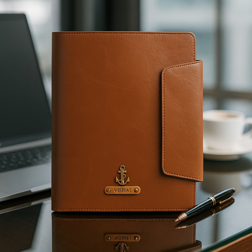 PERSONALISED OFFICE FOLDER -TAN