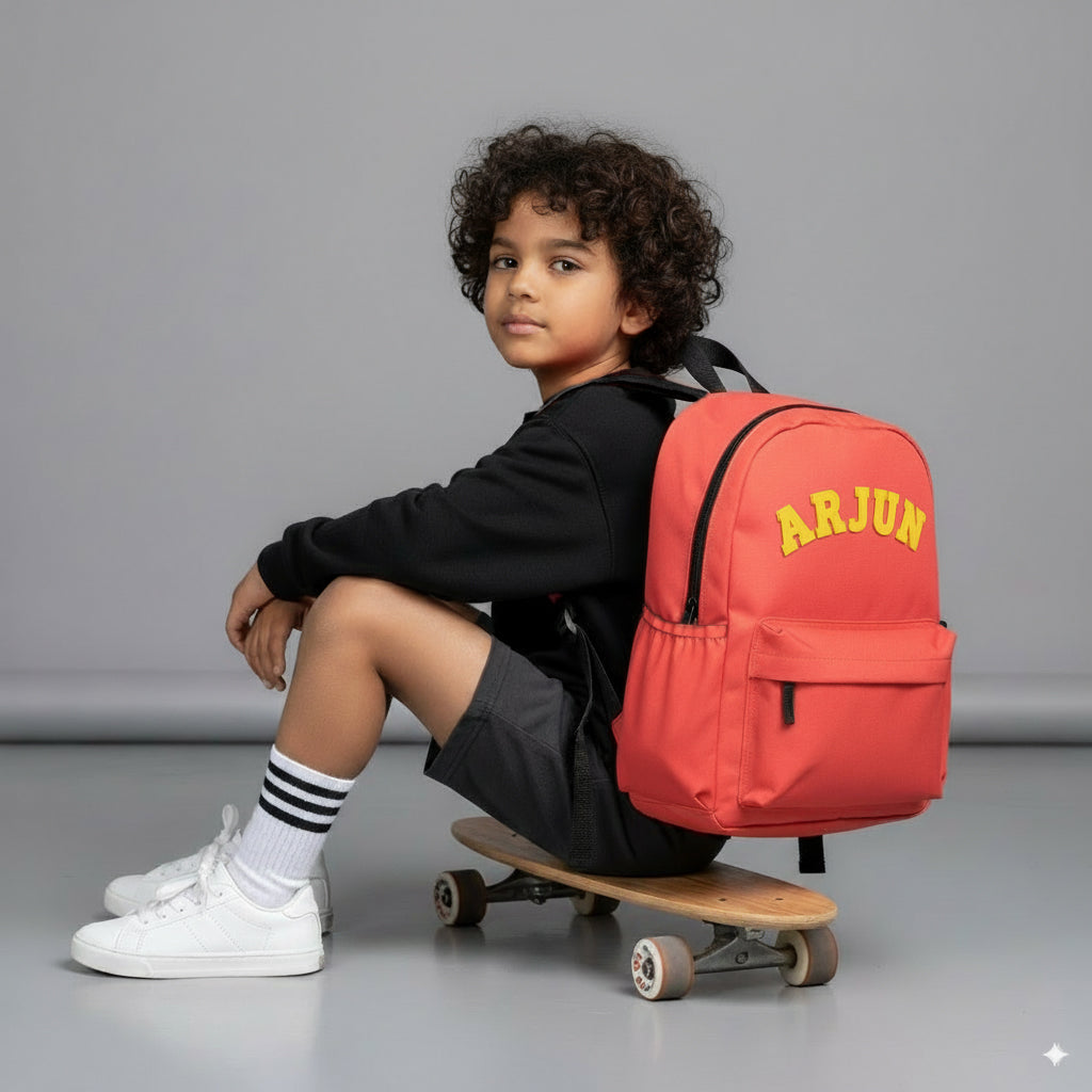 Personalized Kids Backpack – For School & Travel (Coral Pink)