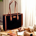Personalised Everyday Work Tote - Black & Tan