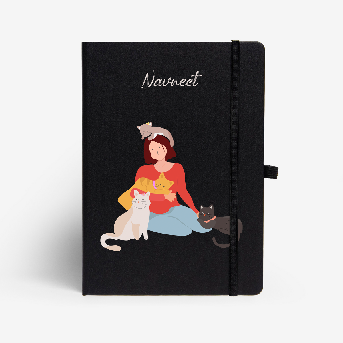 Personalised Hardbound Notebook - Cat Lady
