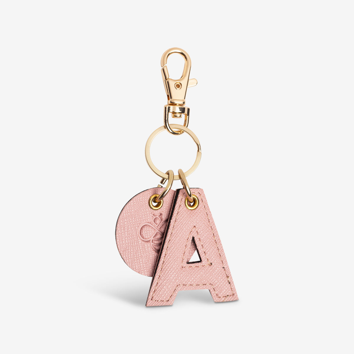 Alphabet Keyrings/ Bag charms - Salmon Pink