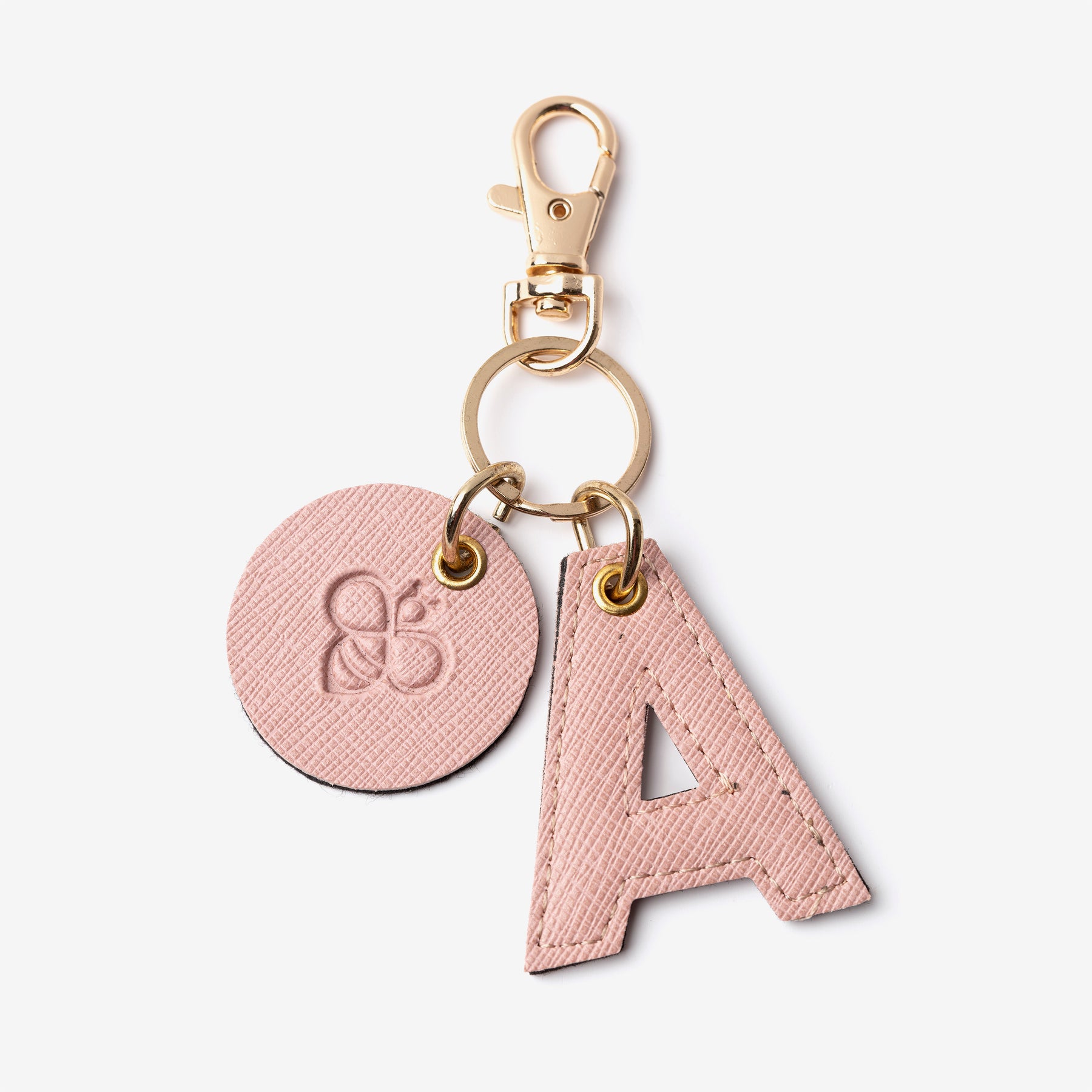 Customizable M monogram letter trendy pink rose Keychain