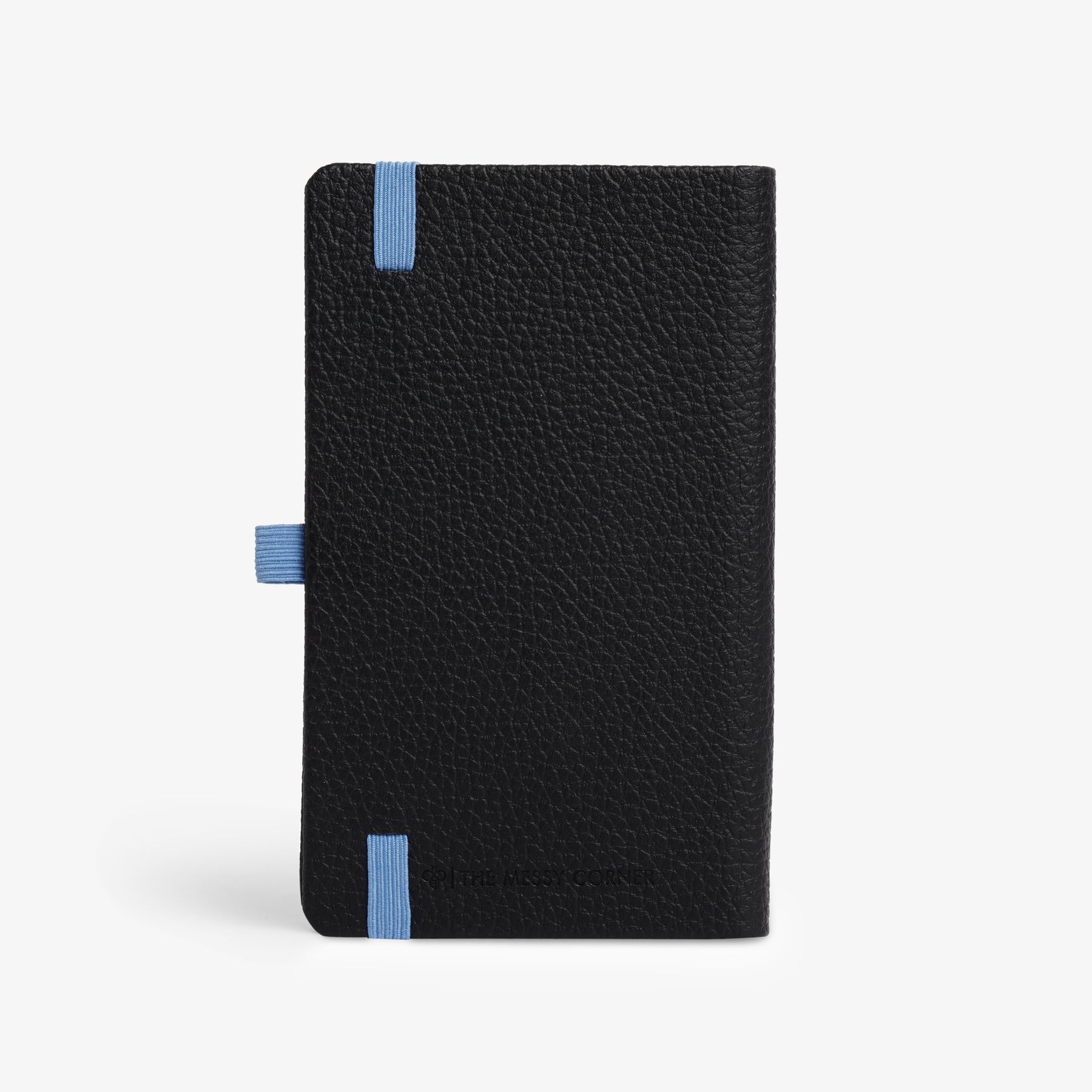 Personalised Hardbound Notebook (A6) - Black with Blue Strap
