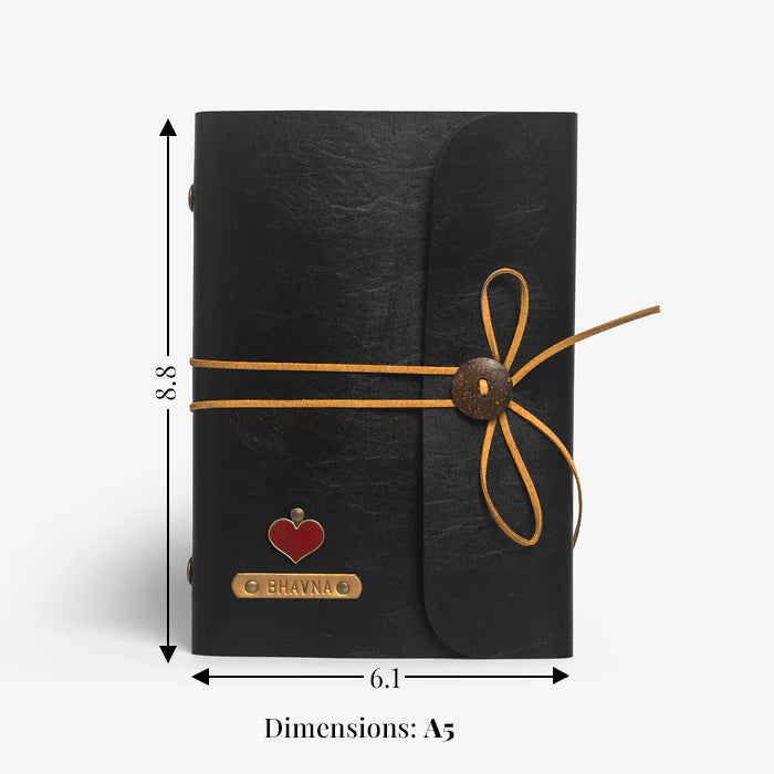Personalised Thread Diary - Black