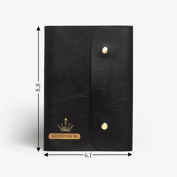 Personalised Button Diary- Black