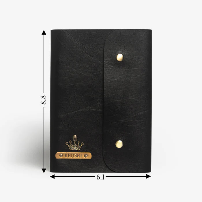 Personalised Button Diary - Black
