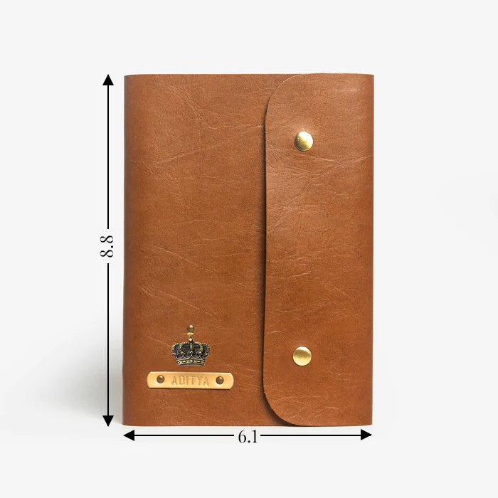 Personalised Button Diary - Brown