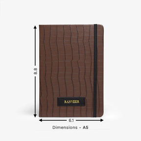 Personalised Croco Diary - Dark Brown