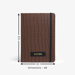 Personalised Croco Diary - Dark Brown