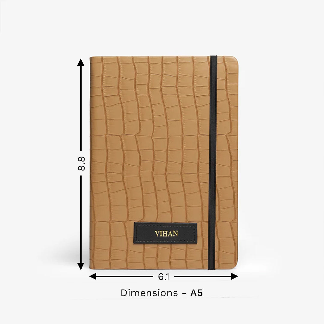 Personalised Croco Diary - Camel