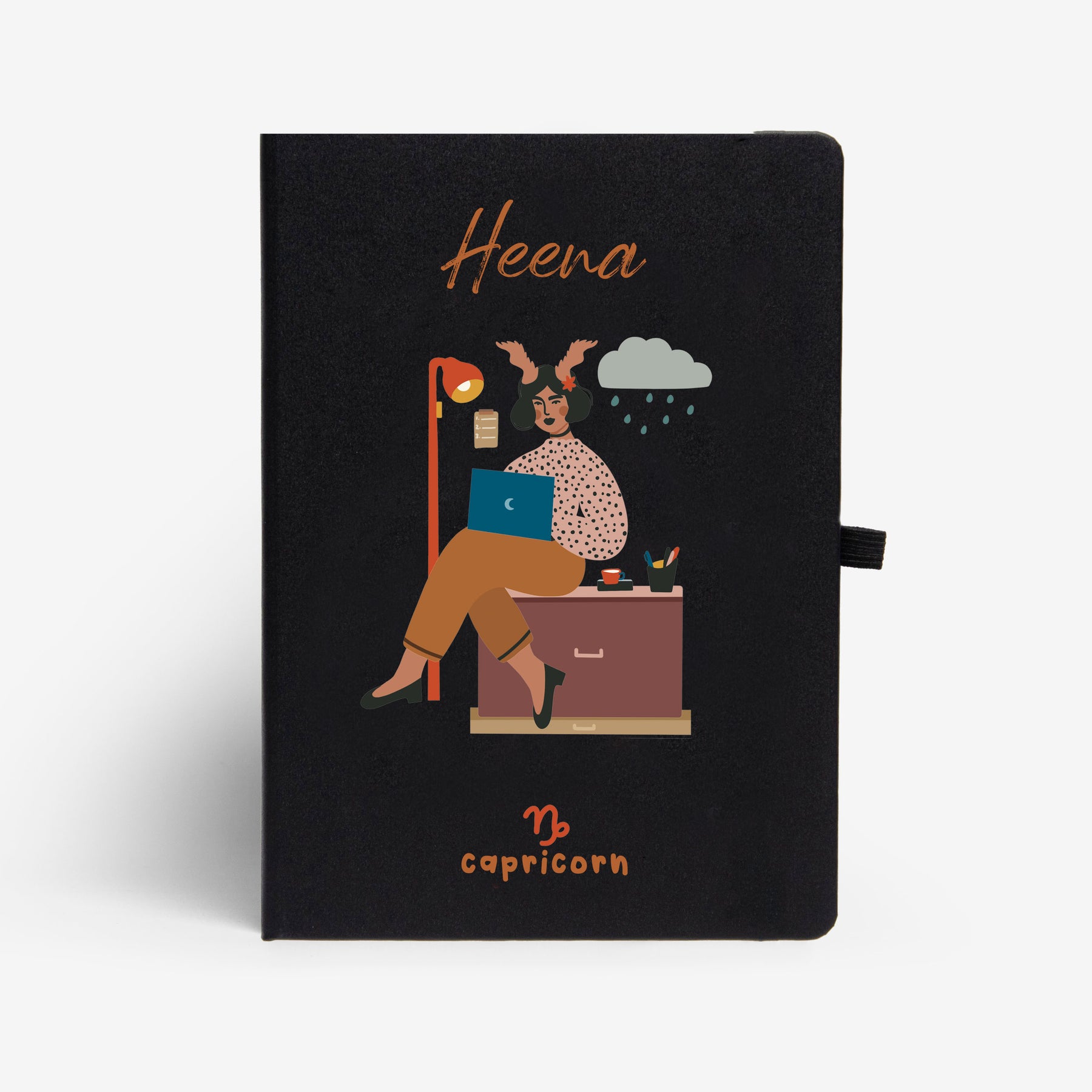 Personalised Hardbound Notebook - Charming Capricorn