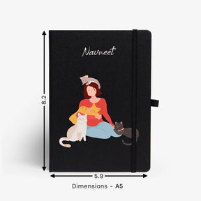 Personalised Hardbound Notebook - Cat Lady