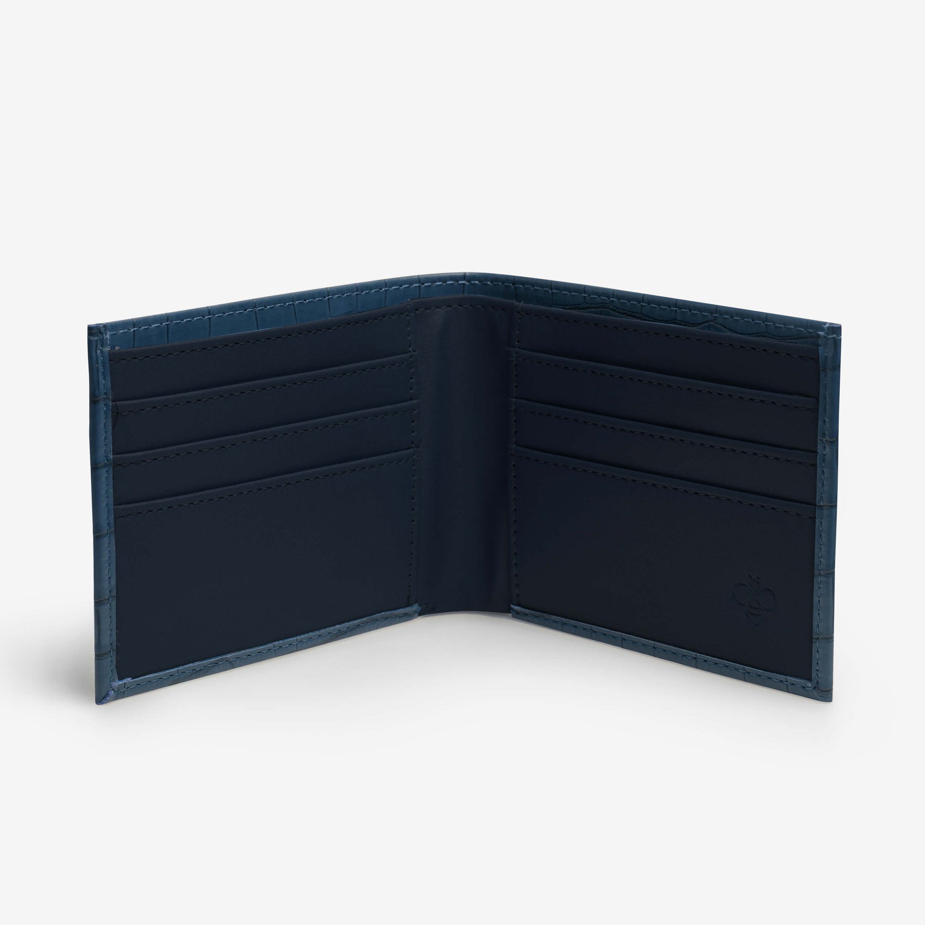 Personalised Croco Vegan Leather Men's Wallet - Blue