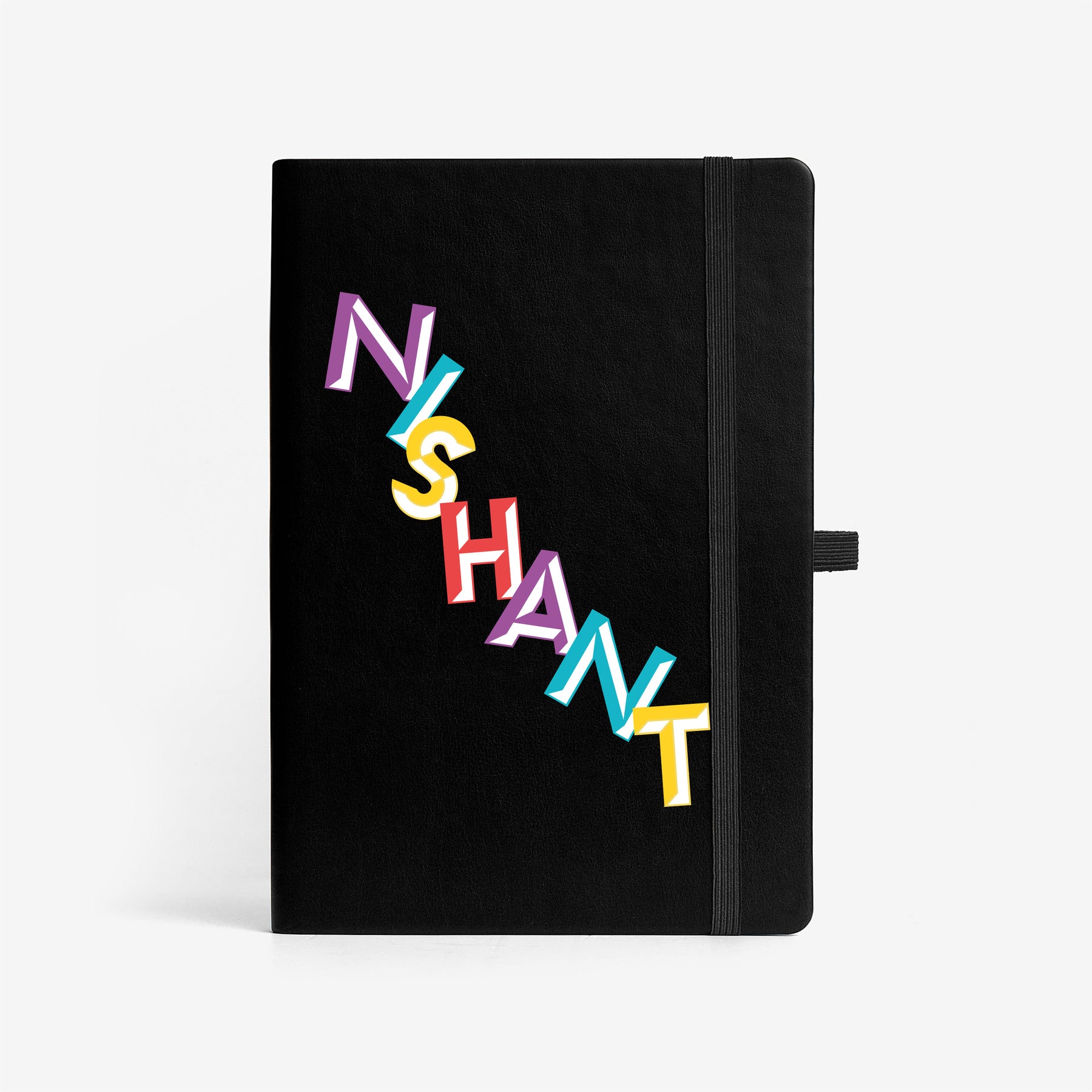 Personalised Hardbound Notebook - Word Play - Black