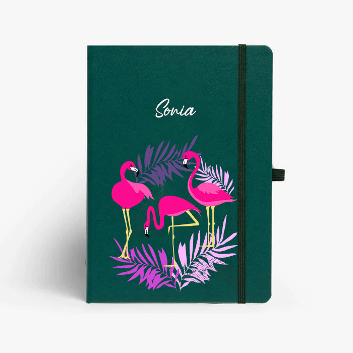 Personalised Hardbound Notebook - Flamingo It