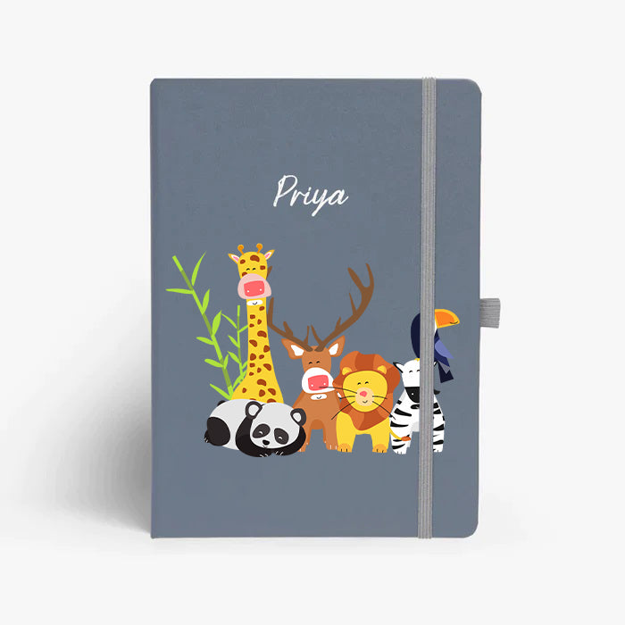 Personalised Hardbound Notebook - Zoo Kingdom
