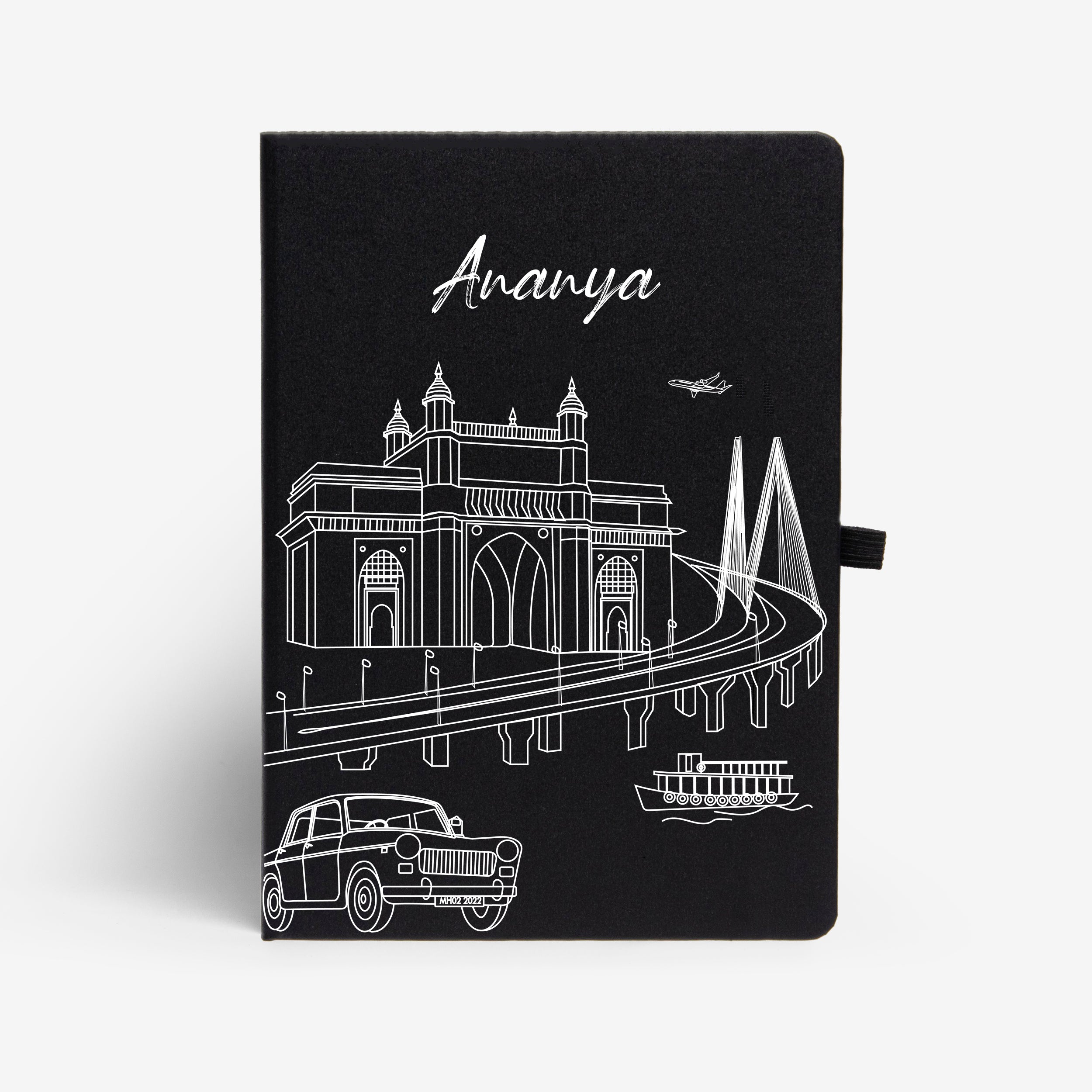 Personalised Hardbound Notebook - Postcards from India - Mumbai