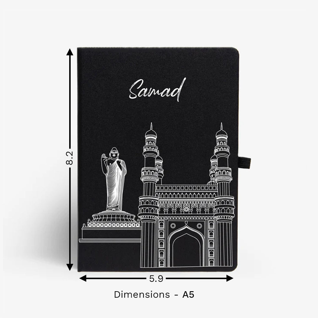 Personalised Hardbound Notebook - Postcards from India - Hyderabad