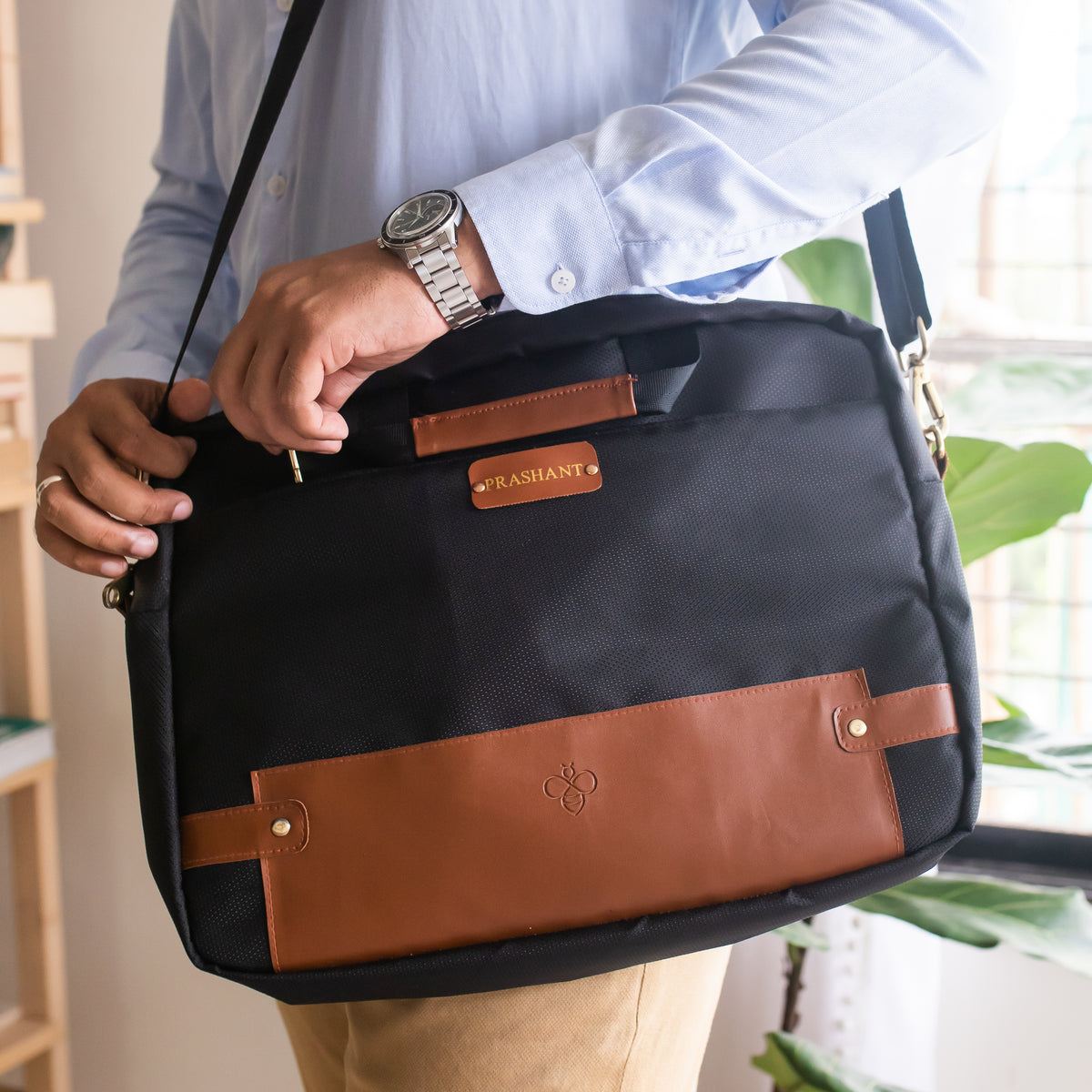 SuB Laptop Bag 13 inch Navy Blue  handmade from Italian leather  Designer  laptop bag Bags Laptop bag