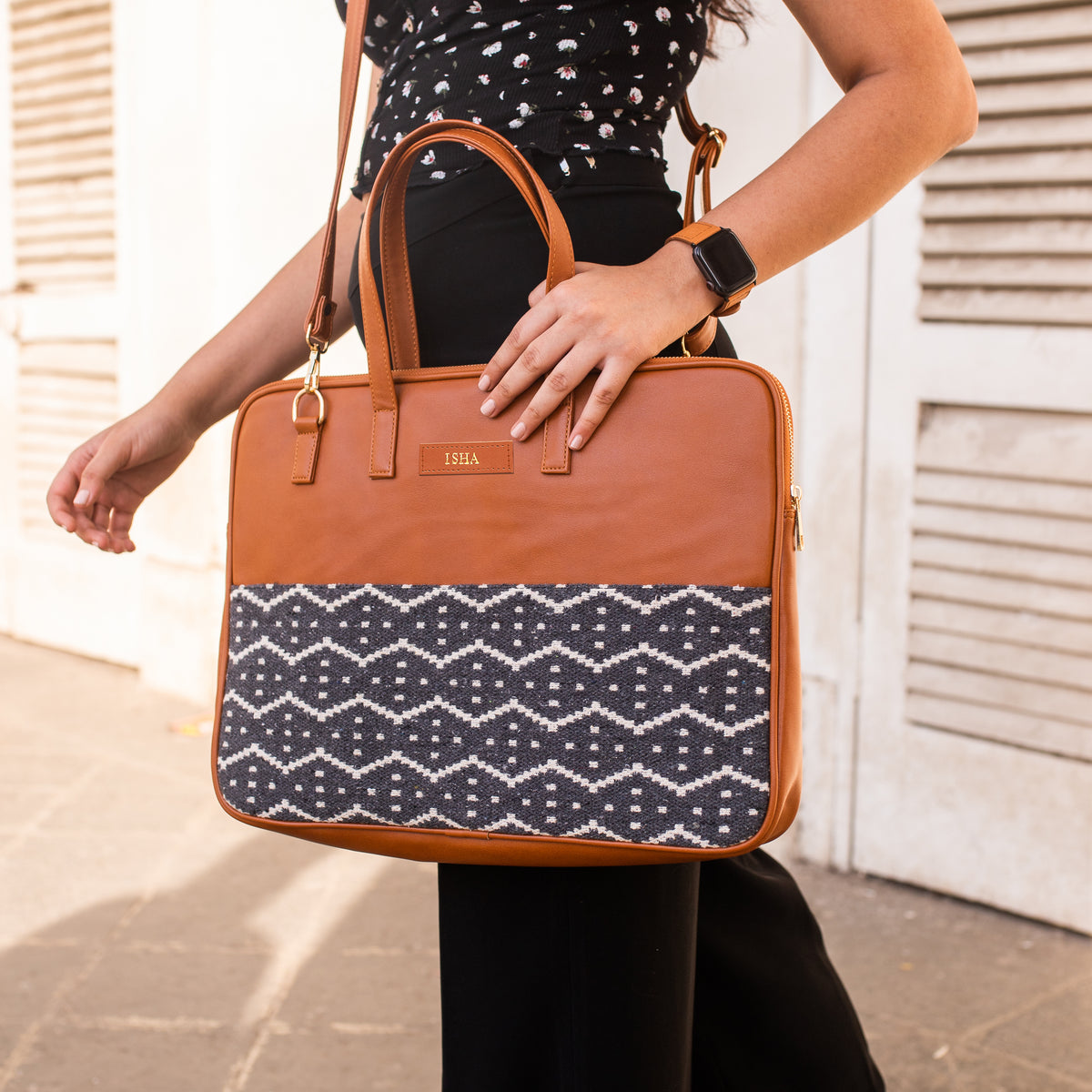 The Messy Corner- Personalised Laptop Bag - Nautical Waves