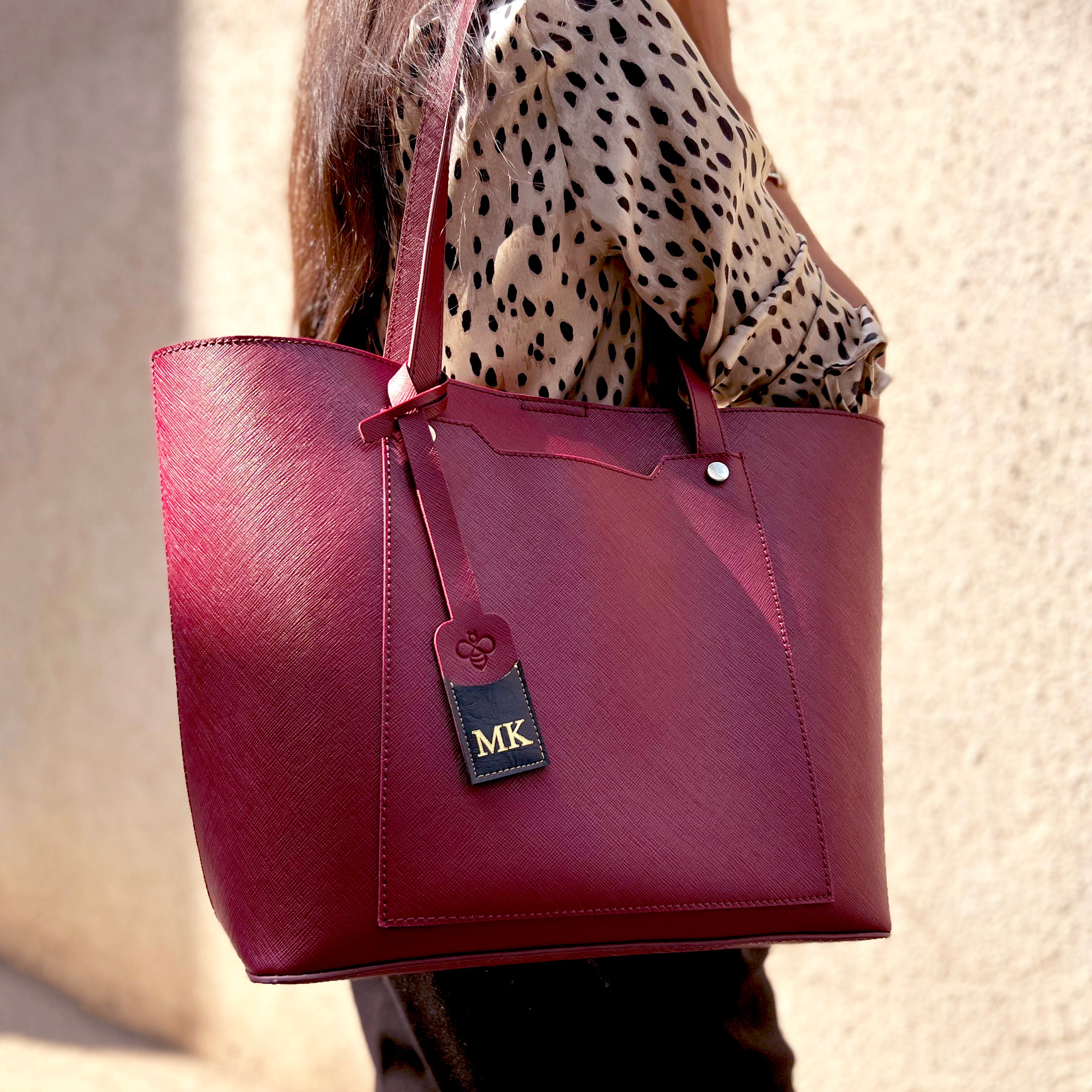 Personalised Wine Colour Tote Bags For Women On Sale Online
