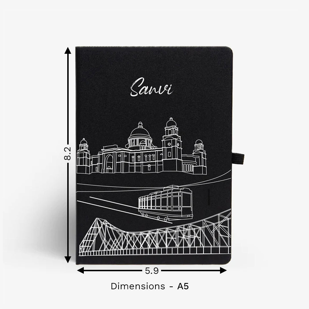 Personalised Hardbound Notebook - Postcards from India - Kolkata
