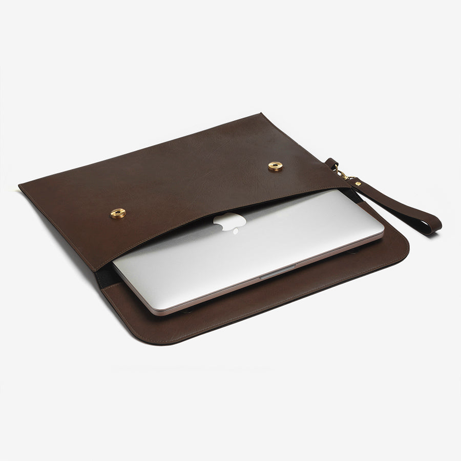 Personalized Laptop/Macbook Sleeve - Dark Brown - 13 inches