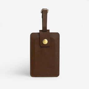Personalised Leather Luggage/Baggage Tag -  Dark Brown