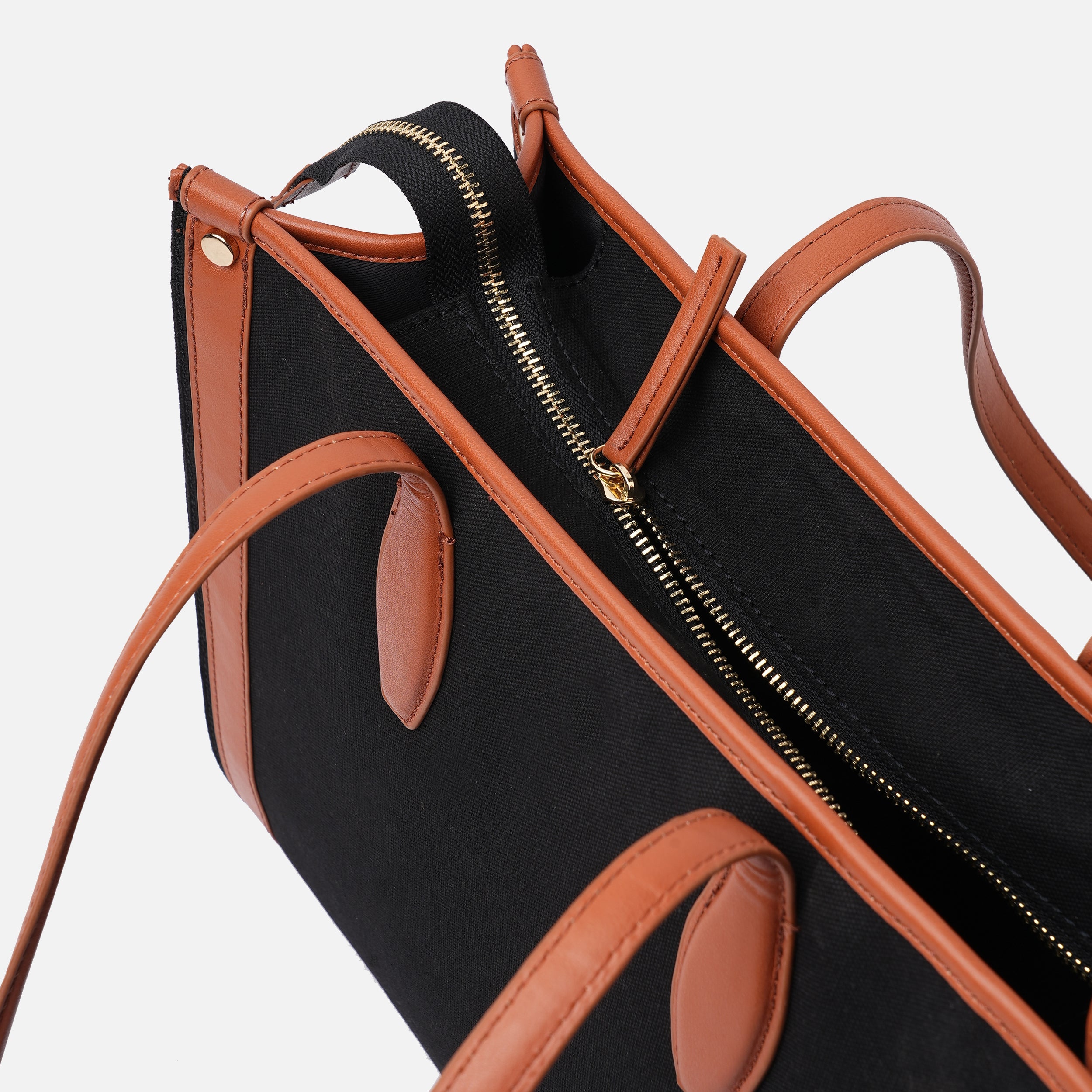 Personalised Everyday Work Tote - Black & Tan