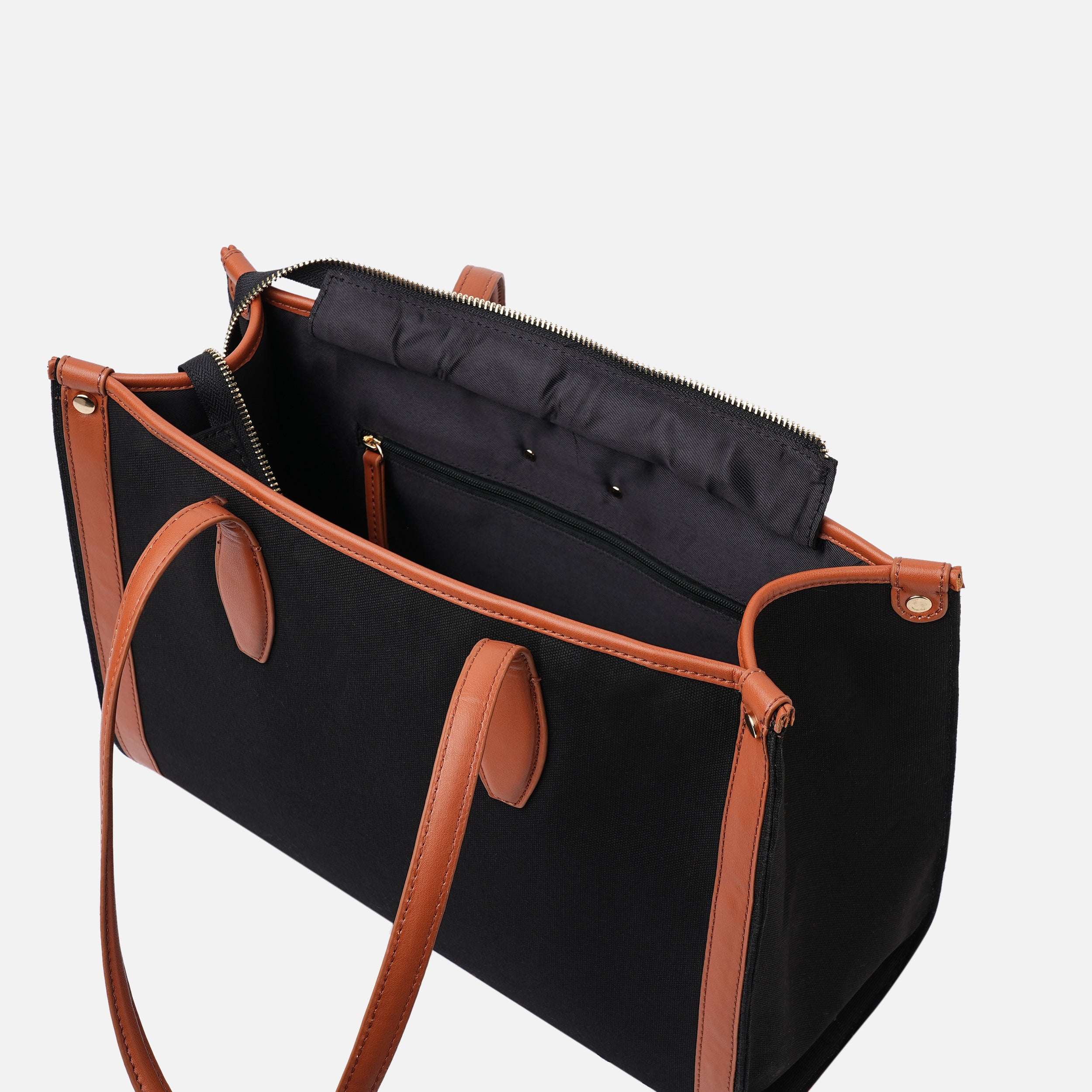 Personalised Everyday Work Tote - Black & Tan