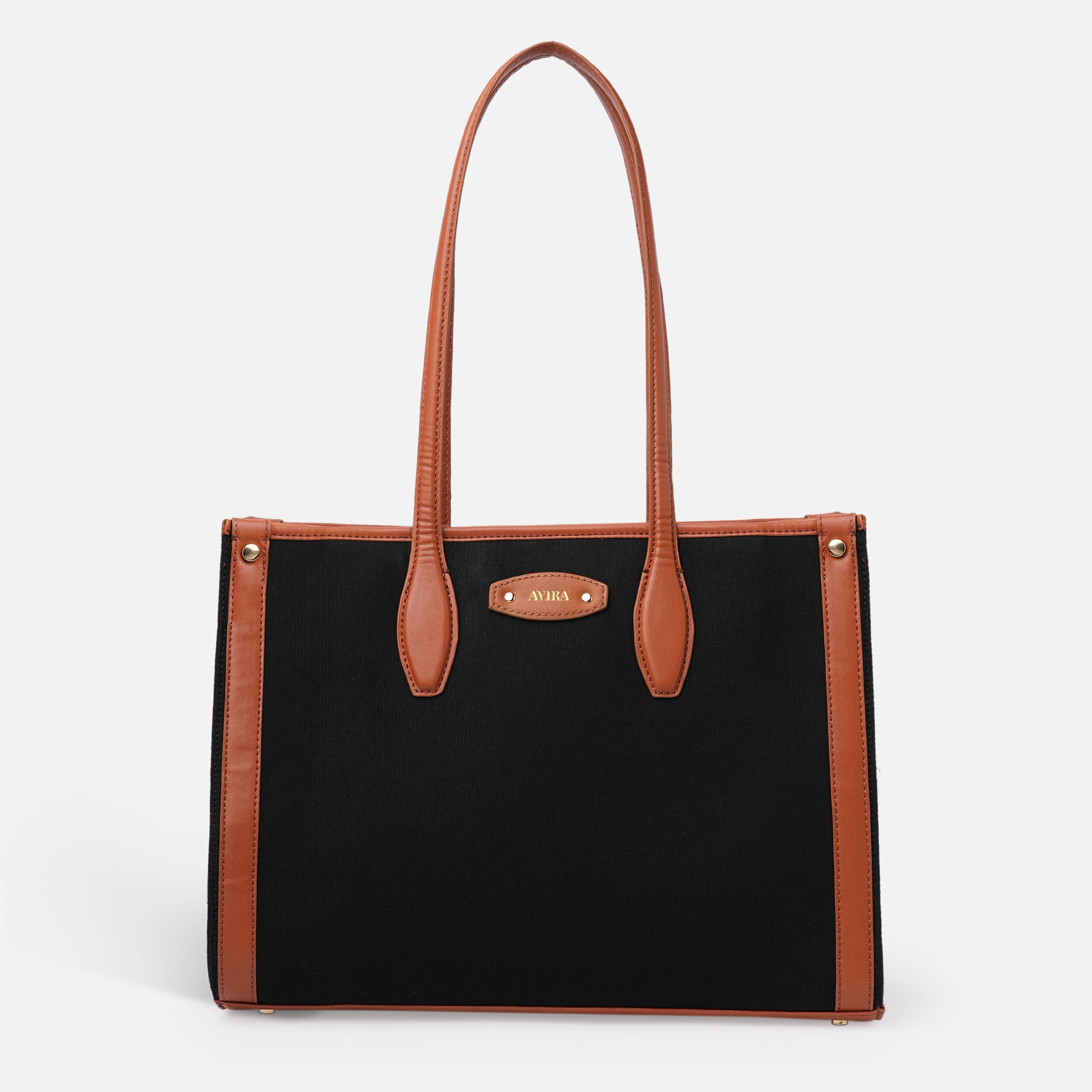 Personalised Everyday Work Tote - Black & Tan