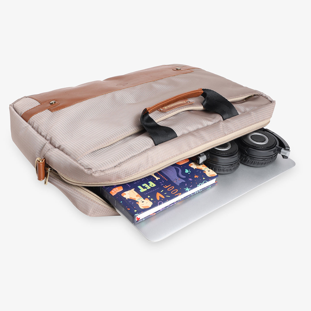 Mens Laptop Bag - Beige