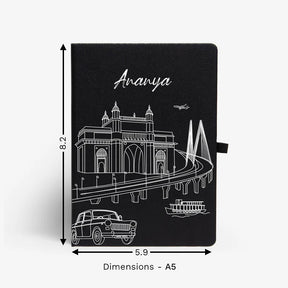 Personalised Hardbound Notebook - Postcards from India - Mumbai