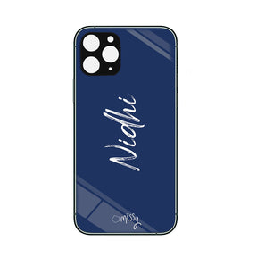 Personalised Glass Phone Cover - Cursive Style