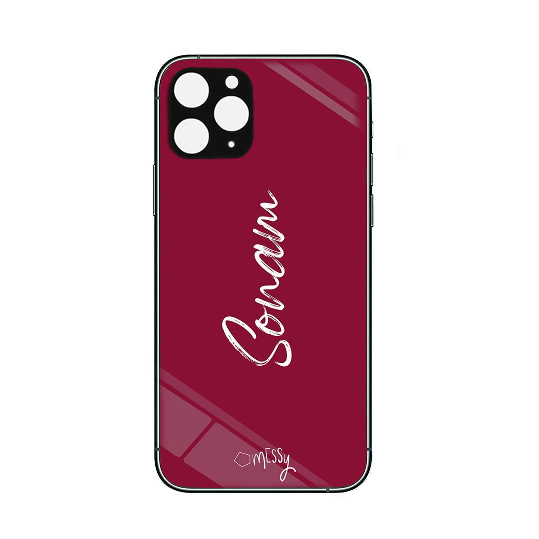 Personalised Glass Phone Cover - Cursive Style