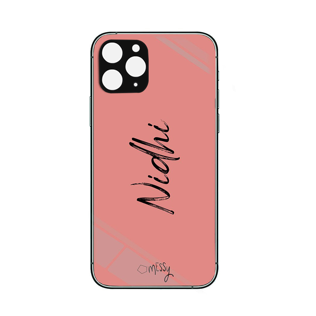 Personalised Glass Phone Cover - Cursive Style